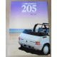 catalogue de présentation 205 Cabriolet 1988