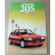 catalogue de présentation 205 Cabriolet 1988