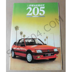 catalogue de présentation 205 Cabriolet 1988