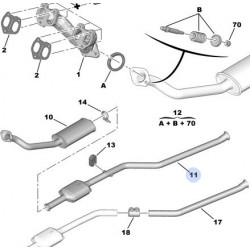 tube d'échappement avant DW8B