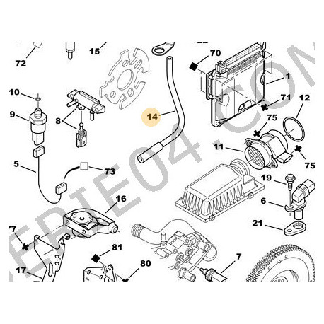 tuyau de pression de calculateur DW10