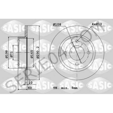 Rear brake disc set