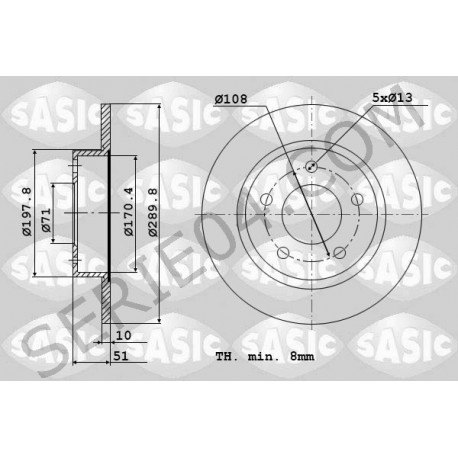 Rear brake disc set