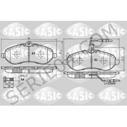 Set of 4 front brake pads