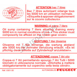 étiquette vidange d'huile moteur Indénor