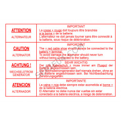 self-adhesive label, for alternator connection