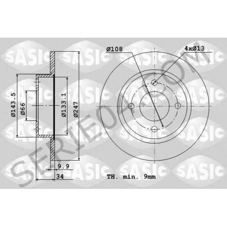 set of 2 brake discs