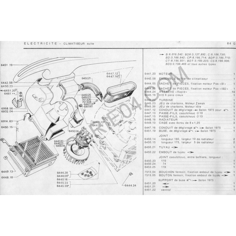 durite alimentation du radiateur de chauffage, Peugeot 404 après