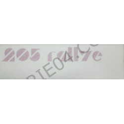 sticker "205 Rallye" Red color