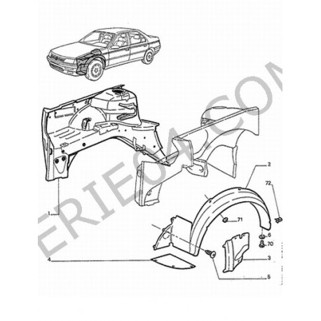 écran pare-boue d'aile avant