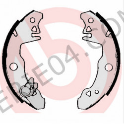 Kit of 4 rear brake shoes