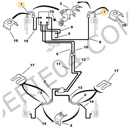 flexible de frein avant L526mm