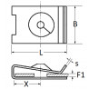 Clip dado di serraggio Ø6,35 18,8x14 mm