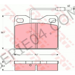 Set of front brake pads