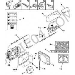 bouchon de remplissage de réservoir de carburant