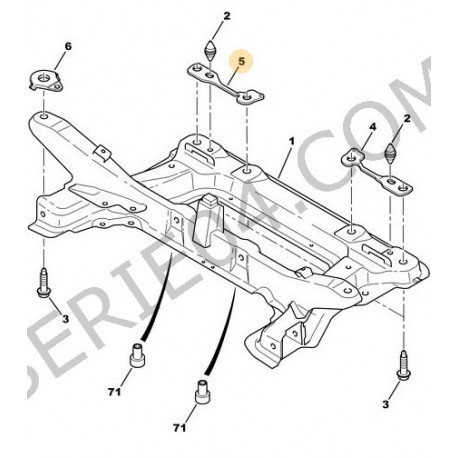 entretoise de fixation de berceau moteur