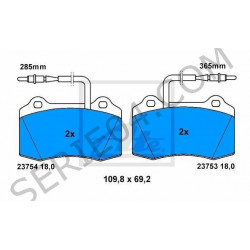 set of 4 front brake pads