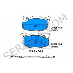 Set of brake pads