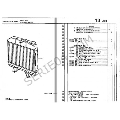 radiateur échange standard