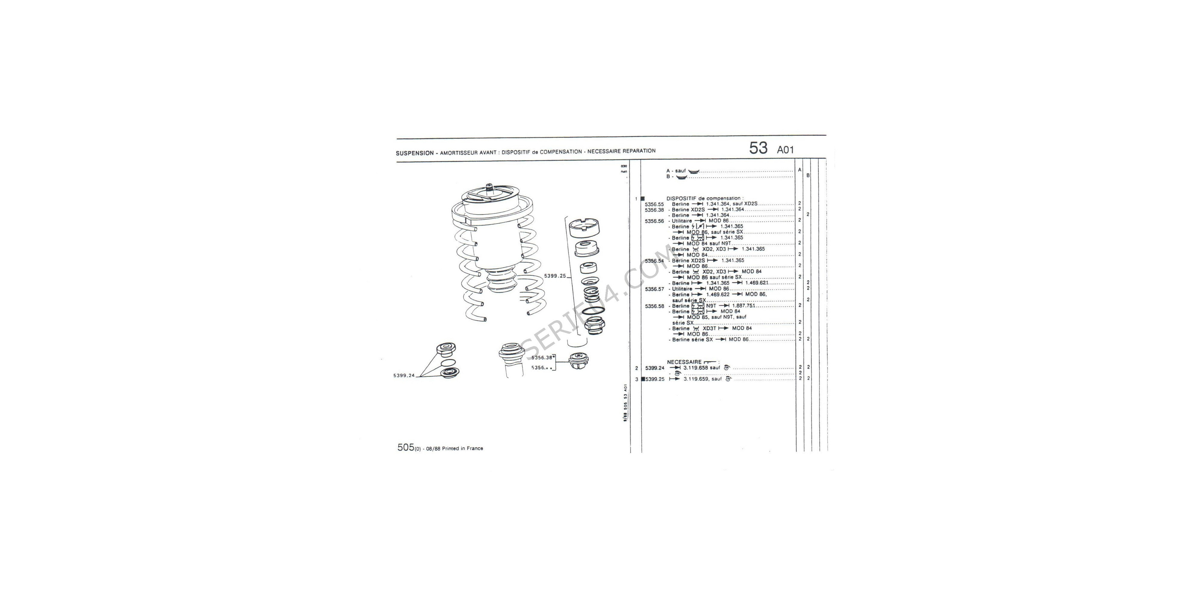 Repair kit original damper before SERIE04 SARL