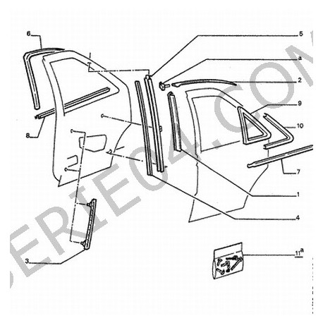 Joint Lèche-Vitre Porte Avant Coté PASSAGER Mercedes-Benz