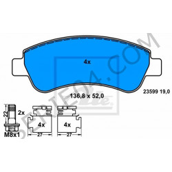 set of 4 front brake pads