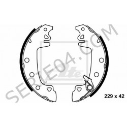 Kit of 4 rear brake shoes