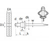 rivet de fixation de moteur d'essuie-glace