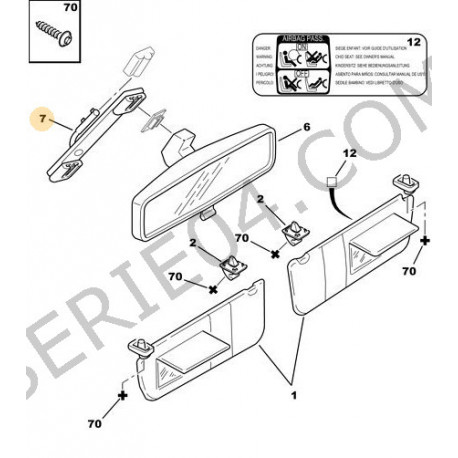 support de 2 rétroviseurs intérieur