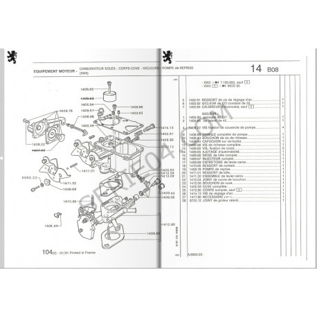 corps inférieur de carburateur