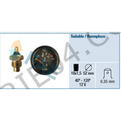 manomètre de température d'eau + sonde Ø18mm