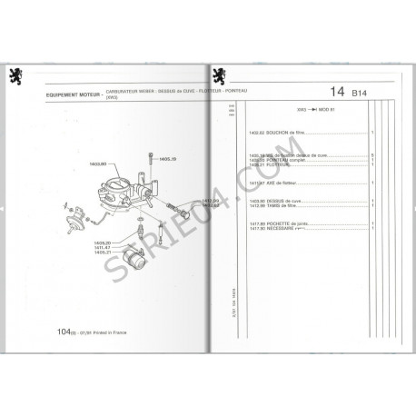 pochette de joints de carburateur