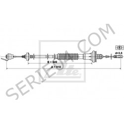 câble d'embrayage L911mm