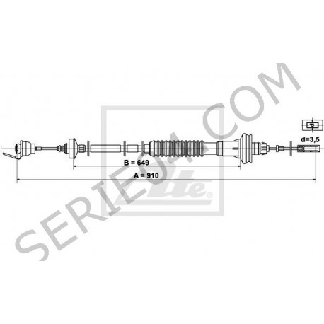 câble d'embrayage 911mm