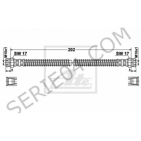 Rear brake hose