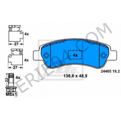 set of 4 brake pads, rear