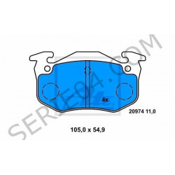 jeu de 4 plaquettes de frein arrière
