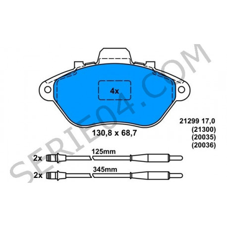 Set of front brake pads