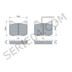 Set of front brake pads