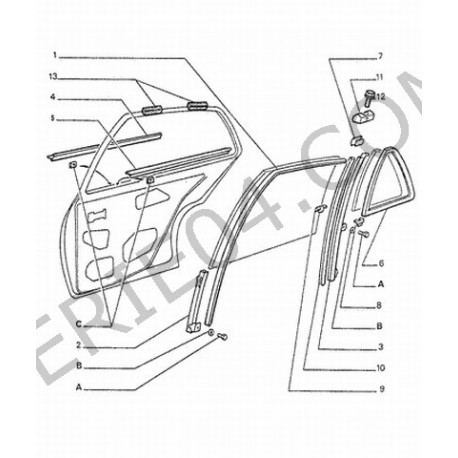 joint de vitre fixe de porte