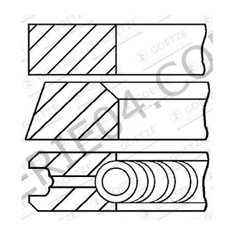 jeu de 3 segments Ø80mm XUD7