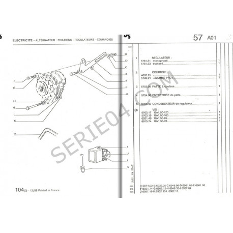 vis TH de support d'alternateur 10x120