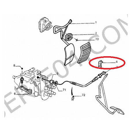 Câble D'accélérateur SEIM 3-3208-012 Pour Renault 20 (L, TL, GTL) Après 1976 - Pièce Neuve Générique
