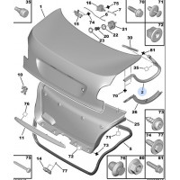 Serrure De Coffre/Hayon Arrière 8726N9 9646091480 Peugeot 206 307