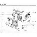 404 Armature - Doublure d'aile avant - Auvent - Tablier