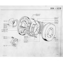 204-304 Brake Drum - Brake Shoes - Spring