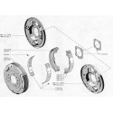 2CV-Ami 6-Ami 8-Axel-Acadiane-Dyane-LM-Méhari-Visa Brake Drum - Brake Shoes - Spring